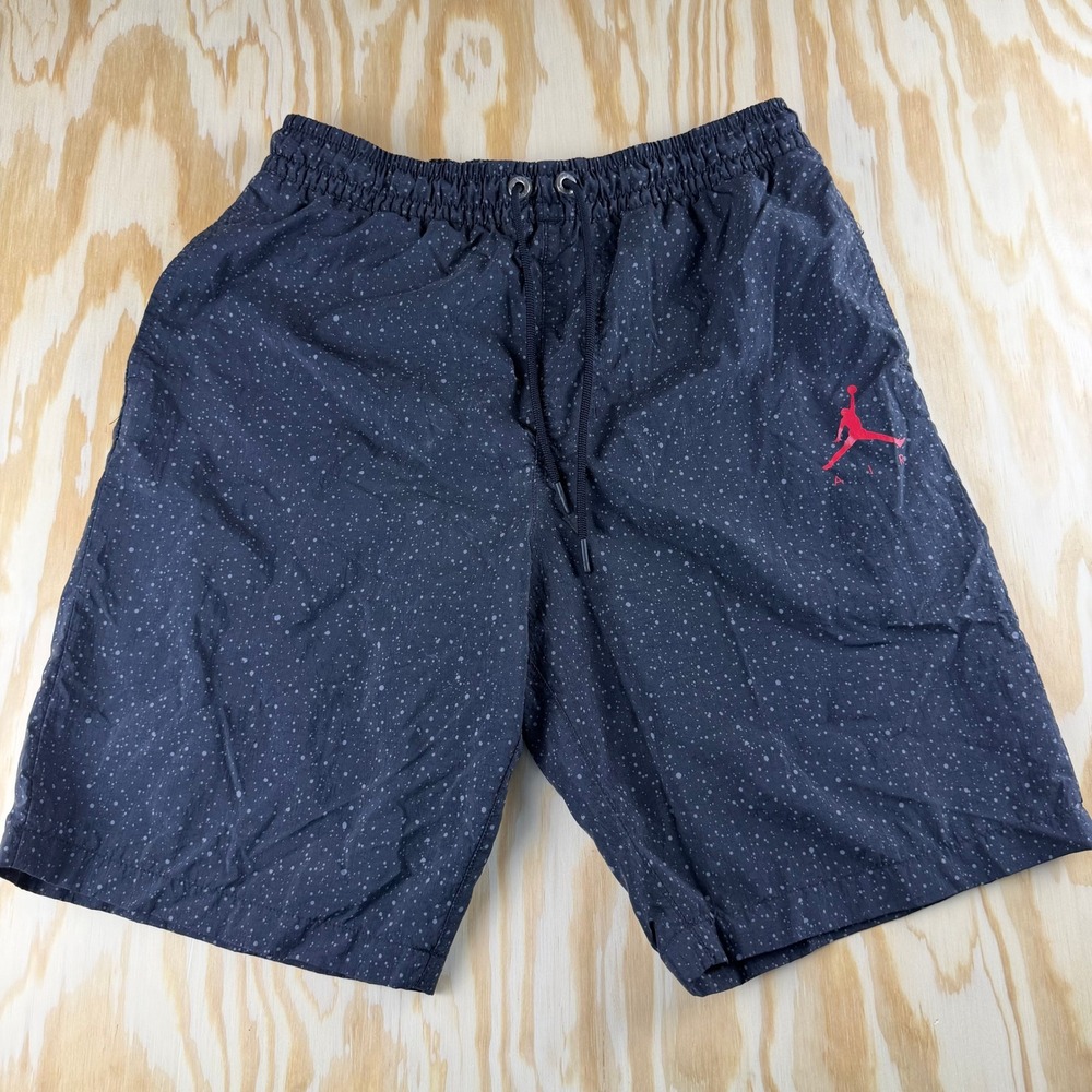 Jordan Air Mens Speckled Swim Shorts Black Grey Red Jumpman Size Small